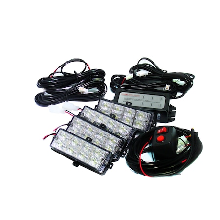 (4) Led Grille Strobe Light Kit (White)